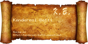 Kenderesi Betti névjegykártya